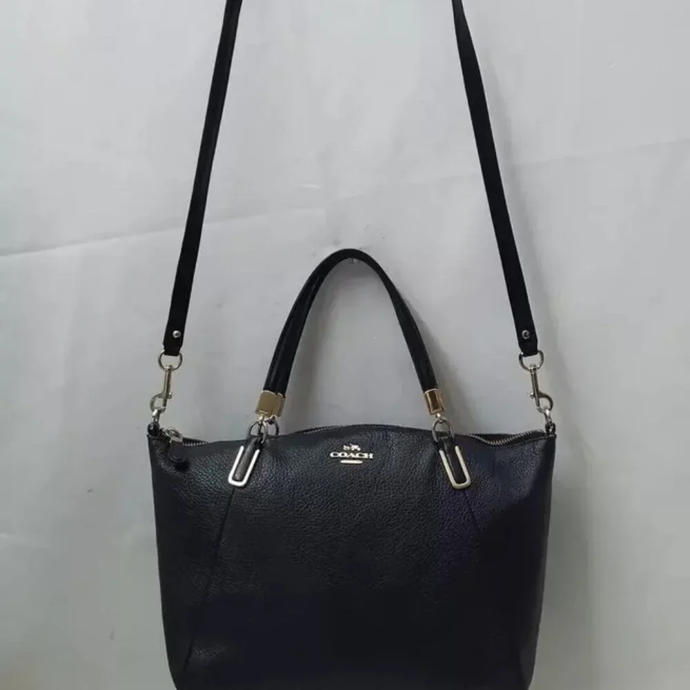 Coach Black Pebbled Leather Crossbody Tote